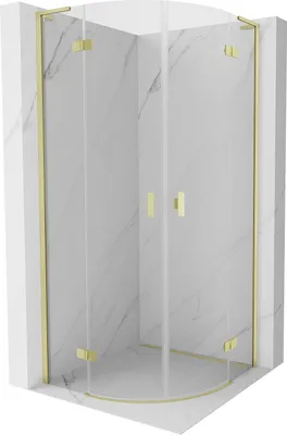 Immagine prodotto di Mexen Mist L cabina doccia semicircolare con porta battente 100 x 100 cm, trasparente, oro spazzolato - 8A33L-100-100-55-00