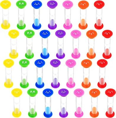 Produktbild von Sanduhren 28 Stück, 2 Minuten, 7 Farben, für Kinder, Zuhause, Klassenzimmer, Spiele