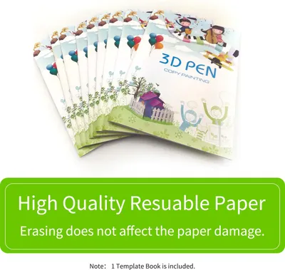 Zdjęcie produktu dla książka z szablonami pióra 3D do drukowania 3D Szablony do rysowania piórem 40 wzorów rysunkowych z bezpłatnym przezroczystym szablonem dla dzieci DIY