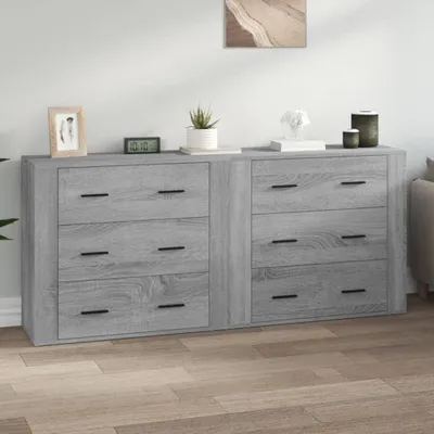Image de vidaXL Sideboards 2 pcs. Gris Sonoma Matériau dérivé du bois