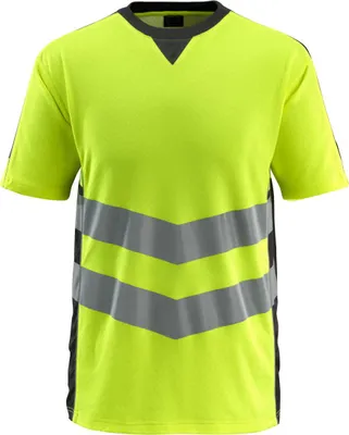 Produktbild von MASCOT 50127-933-1709-L, T-Shirt, Uni, Schwarz, Gelb, L, 104 cm, Baumwolle, Polyester