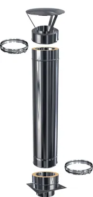 Produktbild von Schornsteinverlängerung Kaminverlängerung doppelwandig DW 180 - 1,0 m - 0,5 mm