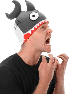 Produktbild von Hai Beanie - Fasching Karneval Kostüm Mütze Halloween