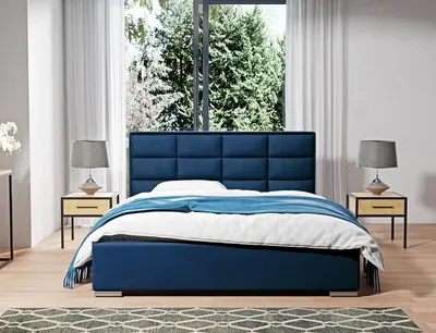 Produktbild von Furmeb24 - KOMBO 160 x 200 cm - Polsterbett aus Holzrahmen , Doppelbett mit h¶her Kopsttze - Inclusive Matraze - (Velutto 25)
