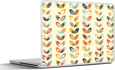 Produktbild von MuchoWow® Laptop Aufkleber Sticker Cover Blätter - 50er Jahre - Muster 40x30 cm - Laptop Dekoration - Selbstklebend