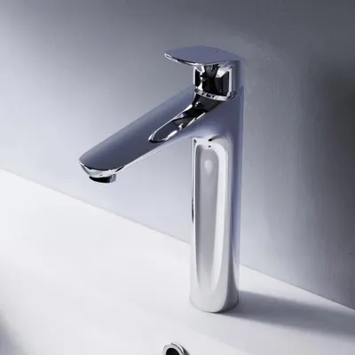 Produktbild von AM.PM Waschtischarmatur Hoch Wasserhahn Bad Waschbecken Armatur Einhebelmischer Chrom Badarmatur Mischbatterie für Badezimmer Aufsatzwaschbecken