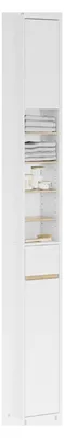 Produktbild von Hochschrank für das Badezimmer, schmaler Badschrank für kleine Bäder mit verstellbaren Einlegeböden, platzsparender Schrank für Waschbecken, WC, Waschmaschine, 20x20x180cm