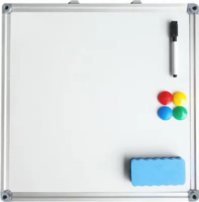 Produktbild von 1x Whiteboard Magnettafel Memoboard 40 x 40cm inkl. 4 Magnete weiß mit Alurahmen