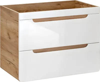 Produktbild von Hängender Waschtischunterschrank in Natur und Weiß – 80 cm – ARUBA