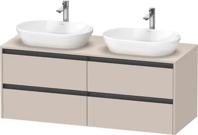 Produktbild von Duravit Ketho.2 Wastafelonderkast 140x55x56,8 cm Mat Taupe