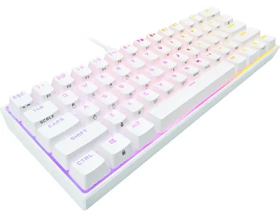 Immagine prodotto di Corsair K65 RGB Mini Cherry MX RGB Speed Silver - Tastiera da gioco - bianco
