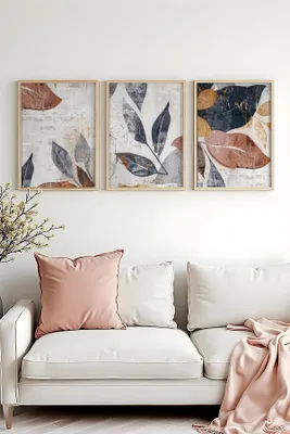 Obrázok produktu pre Wallity, elegantný dekoratívny nástenný obraz (3 diely), 50 x 70 cm | 100 % MDF (3 mm) s rámom z masívneho dreva (2,5 cm) | Ideálny do moderných interiérov a na vytvorenie štýlových akcentov.