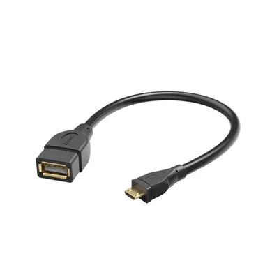 Produktbild von Hama 173892, 0,15 m, Micro-USB B, USB A, USB 2.0, Männlich/Weiblich, Schwarz