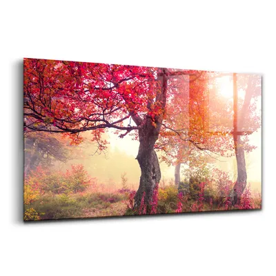 Produktbild von Glasmalerei - dekorative Malerei - moderne Malerei - 140x70 - Herbstbäume
