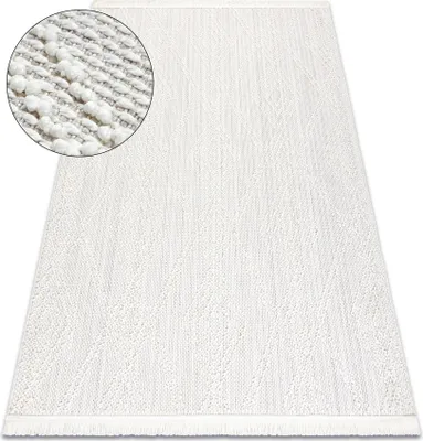 Produktbild von Teppich NANO EN14A Diamanten, Schlinge, flach gewebt weiß Weiß 160x220 cm