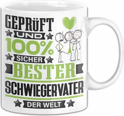 Produktbild von Schwiegervater Geschenk Lustiger Spruch für Schwiegervater Geschenkidee Bester Schwiegervater Der Welt (Weiß)