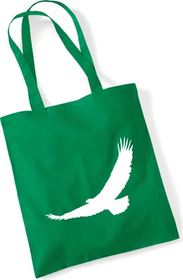 Produktbild von Huuraa Jutebeutel Eagle Silhouette Adler 10 Liter Kelly Green Baumwolle Tasche Geschenkidee