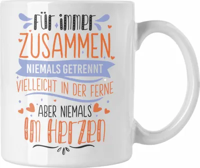 Produktbild von Trendation -  Fernbeziehung Geschenk für Ihn Sie Tasse mit Spruch Valentinstag Geburtstag Geschenk Freund (Weiß)