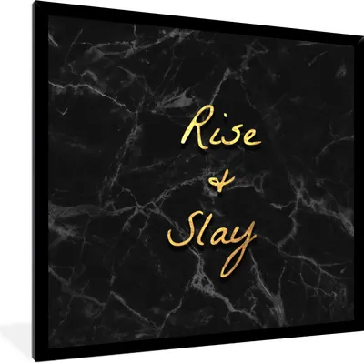 Produktbild von MuchoWow® Gerahmtes Poster Zitate - Sprichwörter - Gold - Marmor 40x40 cm - Poster mit Schwarzem Bilderrahmen Wandposter Rahmen Foto Bilder - Mit Rahmen - Wanddekoration Schlafzimmer