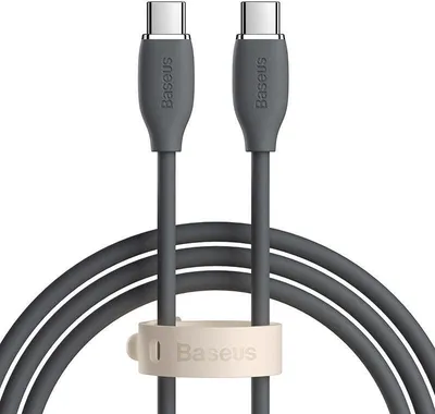 Zdjęcie produktu dla Kabel adujcy USB-C na USB-C Baseus Jelly, 100W - Czarny, 2m