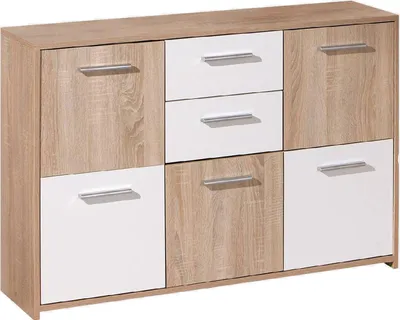 Image de Pianisi - Enfilade, 115x30x77h cm Blanc, 2 Tiroirs