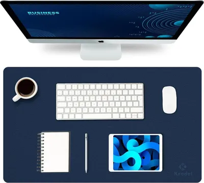 Produktbild von Wasserdichte Schreibtischunterlage 60x35cm PVC doppelseitig Blau/Gelb