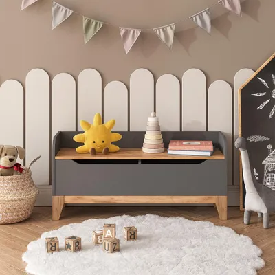 Obrázek produktu pro Komoda na hračky Vitalispa Malia Grey/Artisan 107.2 x 50 cm se sedadlem, Model 58367