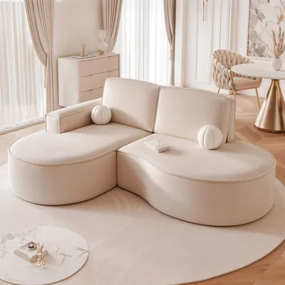 Obrázek produktu pro Čalouněná rohová sedací souprava IDOHOME SOFIA L 210 cm, béžová, levostranná, volně stojící, čalouněná moderní rohová sedací souprava Riviera 21