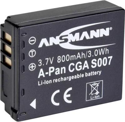 Immagine prodotto di ANSMANN A-Pan CGA S007 - Batteria per fotocamera - Li-Ion - 800 mAh - per Panasonic Lumix DMC-TZ11, TZ15, TZ3EG-TA, TZ4EGM-S, TZ4E-K, TZ4E-S, TZ4P-S, TZ5E-S