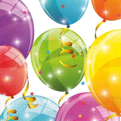 Image de Serviettes en papier Serviettes 33x33 20 pièces Sparkling Balloons Godan