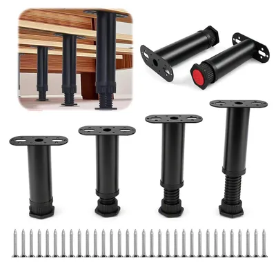Obrázek produktu pro Nohy na nábytek, nastavitelné, černé, 12-20 cm, nastavitelné nohy pro skříně