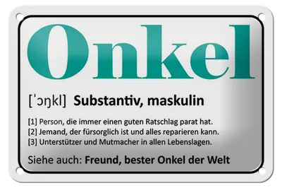 Produktbild von Blechschild Spruch 18x12cm Onkel Freund bester Onkel Welt