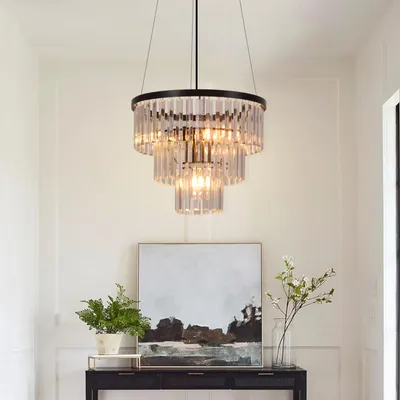 Zdjęcie produktu dla ZMH wisząca lampa stołowa do jadalni lampa wisząca E27 lampa wisząca do salonu sypialnia lampa stołowa do jadalni czarna nowoczesna lampa wisząca designerska lampa wisząca kryształowa do jadalni kuchnia (bez żarówki)