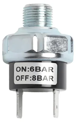 Produktbild von Druckschalter Kompressor Druckwächter - 6-8 bar - 1/4"-19 BSPT - 12 V bis 220 V - Edelstahlmembran