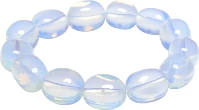 Produktbild von Armband aus Opalit - Mondstein Nuggets dehnbar Armschmuck Armreif Damen