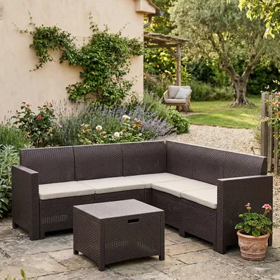 Imagen del producto de Somnus - Set de Jardín Exterior, Marrón, 5 Plazas Italy