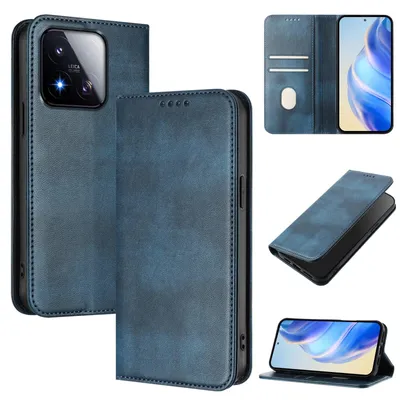 Obrázek produktu pro Pouzdro pro Xiaomi 17 Max, vintage kožené pouzdro s RFID ochranou, přihrádkami na karty, stojánkem Modrý