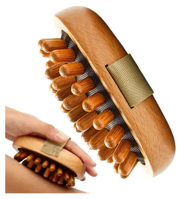 Produktbild von Holz-Haarmassagegerät - Ergonomische Duschbürste für die Kopfhaut