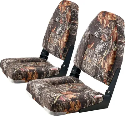 Productafbeelding van Bootstoel met hoge rugleuning, inklapbaar, met schuimkussen, camouflageprint