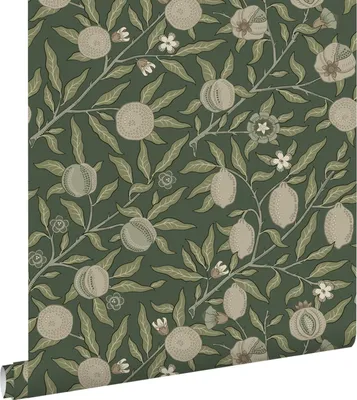 Zdjęcie produktu dla ESTAhome Tapeta egzotyczne owoce i liście ciemnej zieleniItaupe 50 x 900 cm