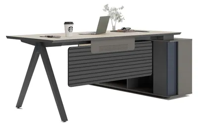 Produktbild von Moderne Eckschreibtisch aus Holz mit Viel Stauraum und Großer Arbeitsfläche