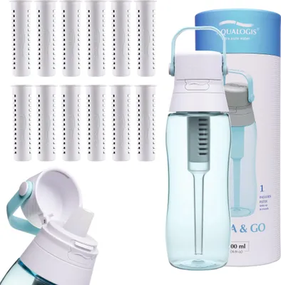 Obrázok produktu pre Filtračná fľaša Aqualogis sky blue 500 ml + 12 filtrov