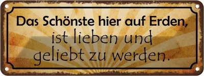 Image de vianmo Plaque en tôle 10x27 cm Schönste lieben geliebt werden