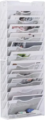 Obrázek produktu pro Organizér na dokumenty, 13 přihrádek, formát A4, síťovina, bílá barva, pro kancelář