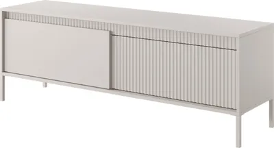 Produktbild von Selsey Falsetto TV-Lowboard Beige mit geriffelter Front, 153 cm