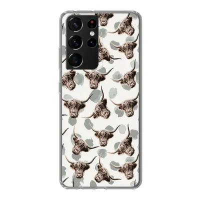 Produktbild von MuchoWow® Handyhülle Schutzhülle Hülle für Samsung Galaxy S21 Ultra Kuh - Schottischer Highlander - Tiere Silikon Softcase Handy Hülle - Mobiltelefon