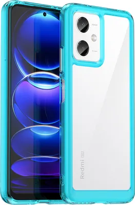 Produktbild von Xiaomi Poco X5 Hülle, Klar Rückseite Stoßfeste TPU Silikon Bumper Schutzhülle für Xiaomi Poco X5/Redmi Note 12 5G Hellblau