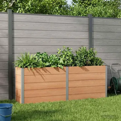 Obrázok produktu pre Maison Exclusive – Vyvýšený záhradný box, hnedý, 250 x 50 x 91 cm, vyrobený z WPC a hliníka