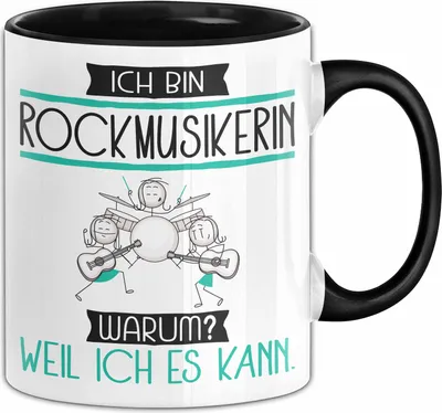 Produktbild von Rockmusikerin Tasse Geschenk Ich Bin Rockmusikerin Warum Weil Ich Es Kann Geschenkidee Geburtstag (Schwarz)