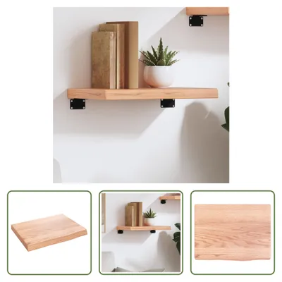 Produktbild von The Living Store Wandregal Hellbraun 40x30x(2-4) cm Massivholz Eiche Behandelt